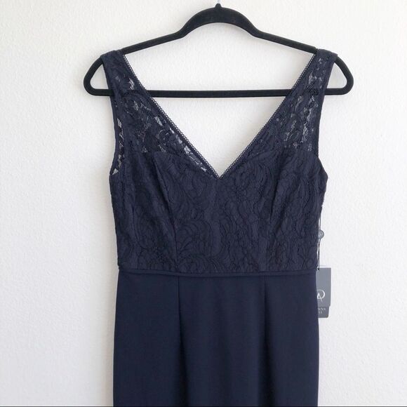 NWT Adrianna Papell Lace Crepe Mother of the Bride Maxi Dress Party Gown Size 2 - Picture 6 of 11